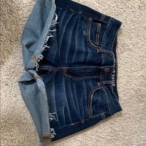 Hi rise shortie jean shorts